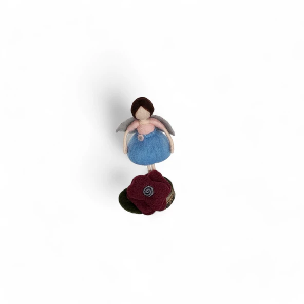 Mavi Melek Keçe Bebek - Resim 4