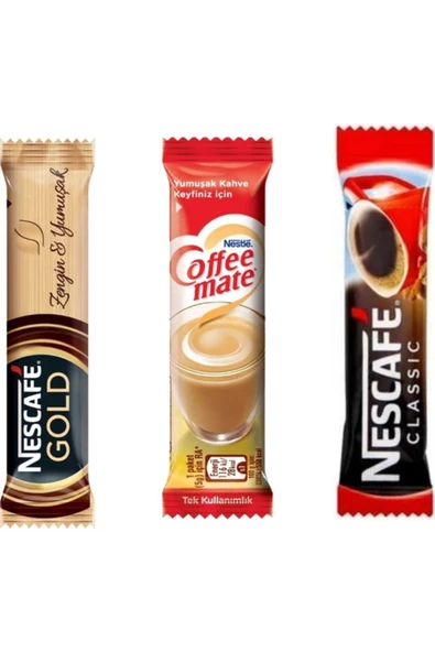 Nestle Nescafe Gold 2 gr X200 Nescafe Classic 2 gr X200 Nestle Coffee Mate 5 gr X200 ürün görseli 1