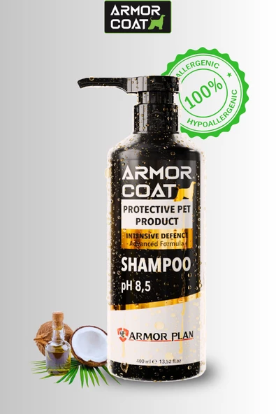 ARMOR COAT Köpek & Kedi Şampuanı Hindistan Cevizi Yağı Özlü Hipoalerjenik 400 ml ürün görseli 1
