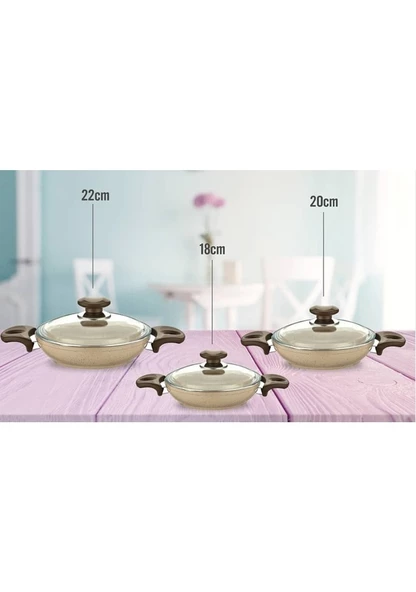 Gülsan Safran 6 Parça Granit Omlet Sahan Seti - Resim 3