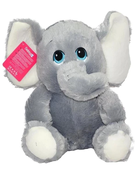 Selay Toys Pelüş Oturan Fil Gri 3440 ürün görseli 1