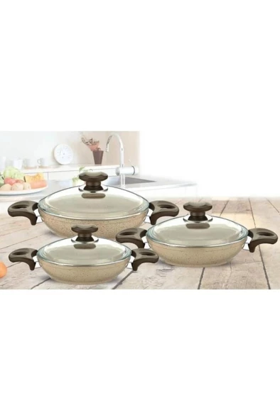 Gülsan Safran 6 Parça Granit Omlet Sahan Seti ürün görseli 1