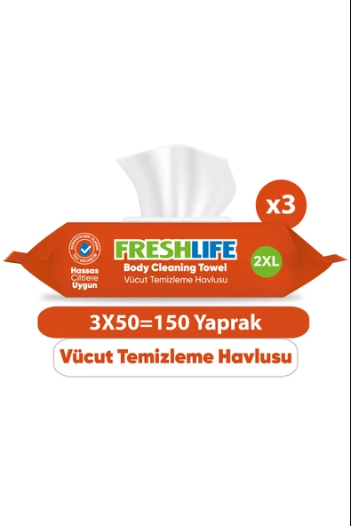 Freshlife Vücut Temizleme Havlusu 3x50 (150 Yaprak) ürün görseli 1