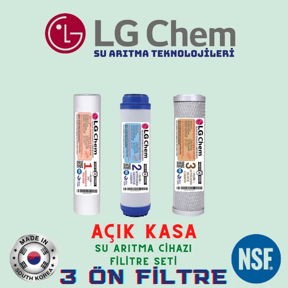 LG Chem AÇIK KASA SU ARITMA CİHAZI 3ÖN FİLTRE SETİ ürün görseli 1
