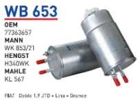 WB653 MAZOT FİLTRESİ ALFA ROMEO 1.9 JTD - MİTO  77363657 , WK 853/21 ürün görseli 1