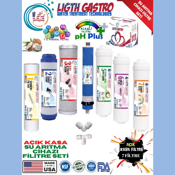 LİGTH GASTRO AÇIK KASA SU ARITMA CİHAZI 7 FİLTRE 14 AŞAMA SET ürün görseli 1
