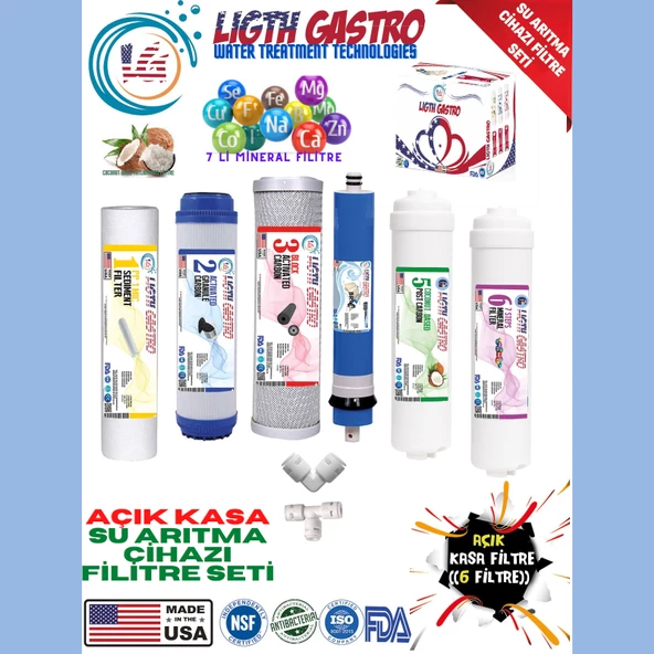 LİGTH GASTRO AÇIK KASA SU ARITMA CİHAZI 7 FİLTRE 14 AŞAMALI SET ürün görseli 1