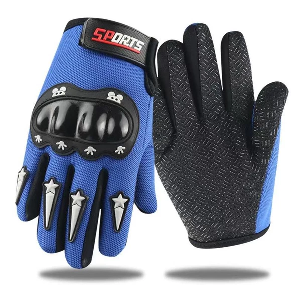 Çocuklar için Tam Korumalı Mavi Renkli Scooter Bisiklet Eldiveni ürün görseli 1