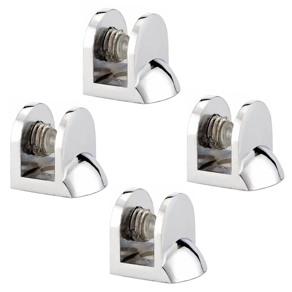Metal Cam Raf Tutucu Cam Etejer Tırnak Lüx Menteşesi Krom Metal Vidalı 12 mm (4 Adet) ürün görseli 1