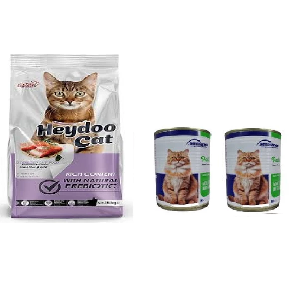 Kısırlaştırılmış Somon Pirinçli Kedi Maması 2 Kg Kuzuetli Kedi Yaş Mama 415 gr X 2 Adet ürün görseli 1
