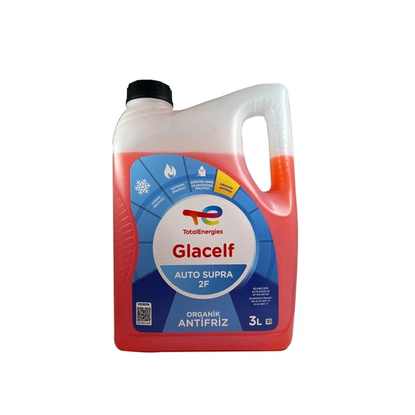 Total Glacelf Auto Supra 2F 3 Lt Organik Kırmızı Antifriz ürün görseli 1