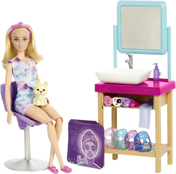 Barbie Wellness Işıltı Dolu Spa Günü Oyun Seti HCM82 ürün görseli 1