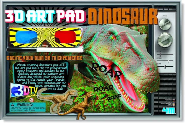 3D Art Pad Dınosaur / 3D Dinozor Gözlüklü Kitap Poster Boyama ürün görseli 1