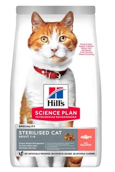 Hill's SCIENCE PLAN Kısırlaştırılmış Yetişkin Somonlu Kedi Maması 13 kg + 2 kg ürün görseli 1