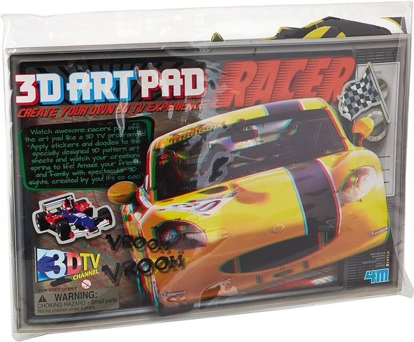3D Art Pad Yarış Arabası / 3D Yarış Arabası Gözlüklü Kitap Poster Boyama ürün görseli 1