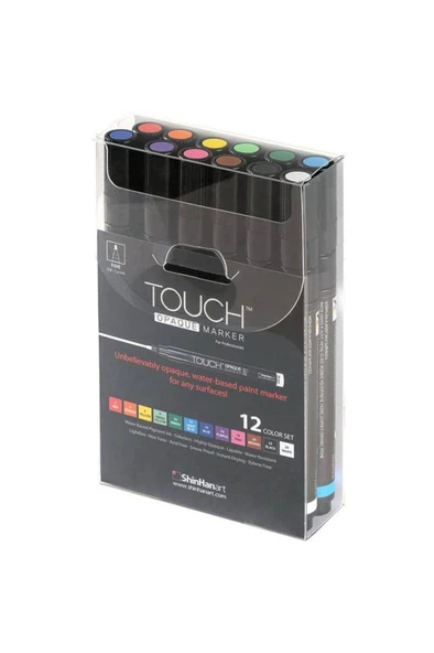 Touch Opaque Marker Akrilik Boyama Kalemi 12 Renk Fine Uç (0.8-1.3 mm) ürün görseli 1
