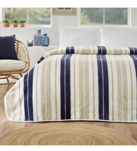 Özdilek Prime -Marine Line Bej- Tek Kişilik Battaniye (155x215) ürün görseli 1