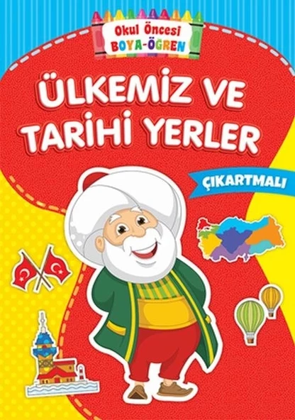 Okul Öncesi Boya-Öğren - Ülkemiz ve Tarihi Yerler - Çıkartmalı ürün görseli 1