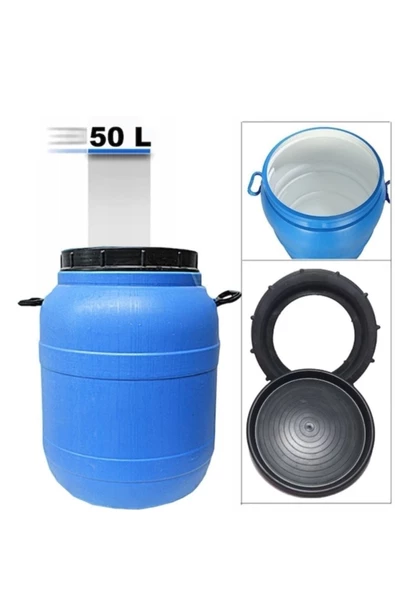 50 Lt Litre Varil Içi Beyaz Plastik Yağ Zeytin Turşu Bidon ürün görseli 1