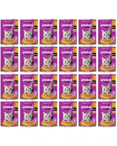 Whiskas Tavuklu Konserve Kedi Maması 400 Gr x 24 Adet - 24'lü Fırsat Paketi (Toptan Boyut) ürün görseli 1