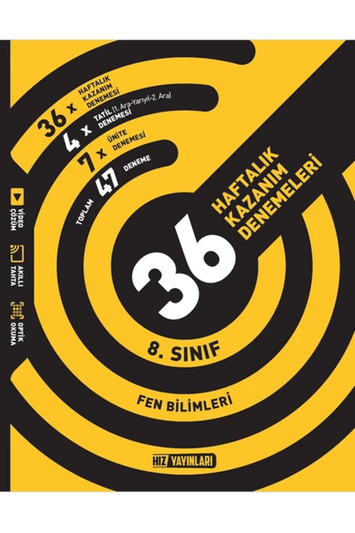 Hız 8. Sınıf Haftalık Deneme Fen Bilimleri ürün görseli 1