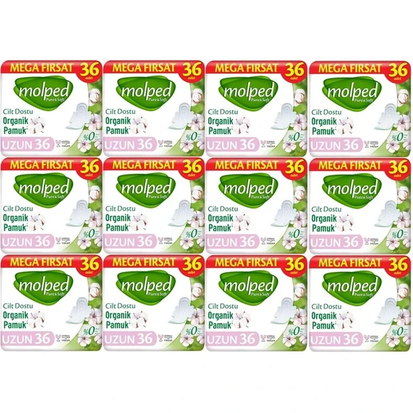 Molped Pure&Soft Hijyenik Ped Uzun 432 (12PK*36) Adet Mega Pk ürün görseli 1