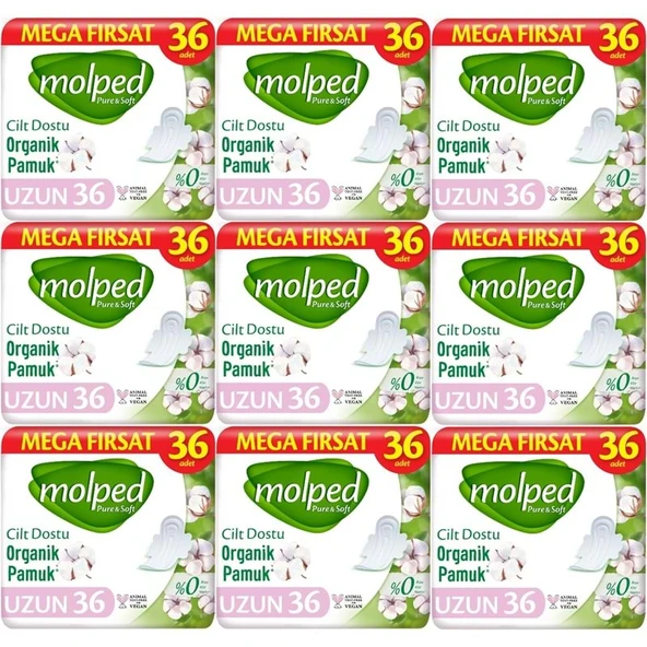 Molped Pure&Soft Hijyenik Ped Uzun 324 (9PK*36) Adet Mega Pk ürün görseli 1