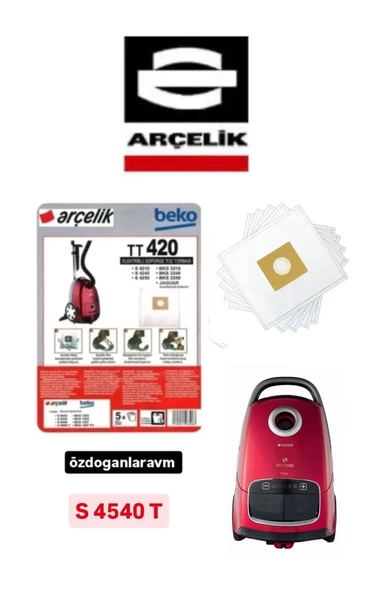 Arçelik S4540 T Elektrik Süpürge Toz Torbası 10 Adet ürün görseli 1