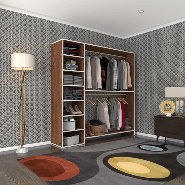 Kenzlife giysi dolabı abdurrahman 180*180*40 cvz gardırop ürün görseli 1