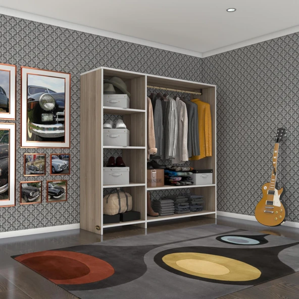 Kenzlife giysi dolabı mükremin 150*150*40 crd gardırop ürün görseli 1