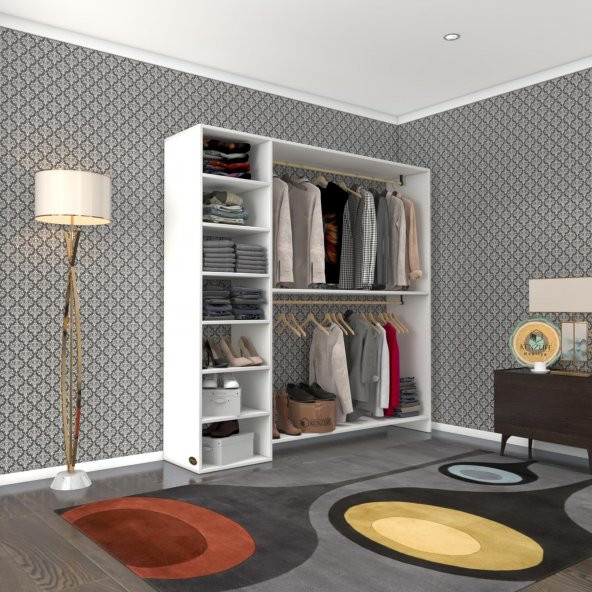 Kenzlife giysi dolabı abdurrahman 180*180*40 byz gardırop ürün görseli 1