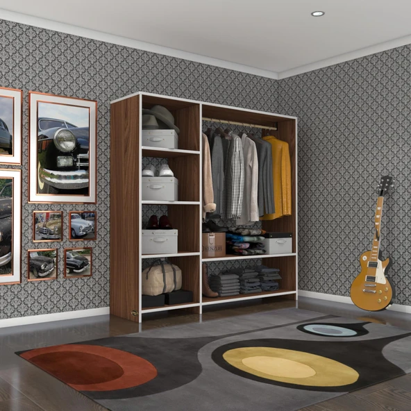 Kenzlife giysi dolabı mükremin 150*150*40 cvz gardırop ürün görseli 1