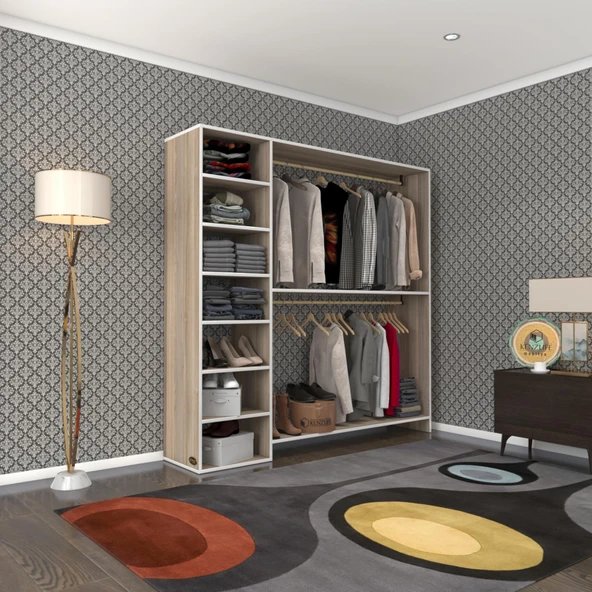 Kenzlife giysi dolabı abdurrahman 180*180*40 crd gardırop ürün görseli 1