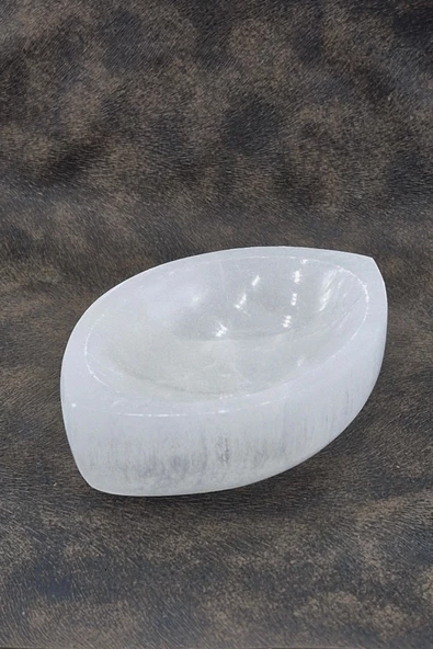 Enerji Çanağı Beyaz Selenit Oval Kase 45OV ürün görseli 1