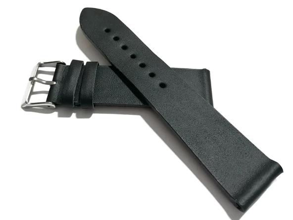 Fado & Her Saate Uyumlu greyzi  Deri Saat Kordonu 22 mm  (92) siyah ürün görseli 1