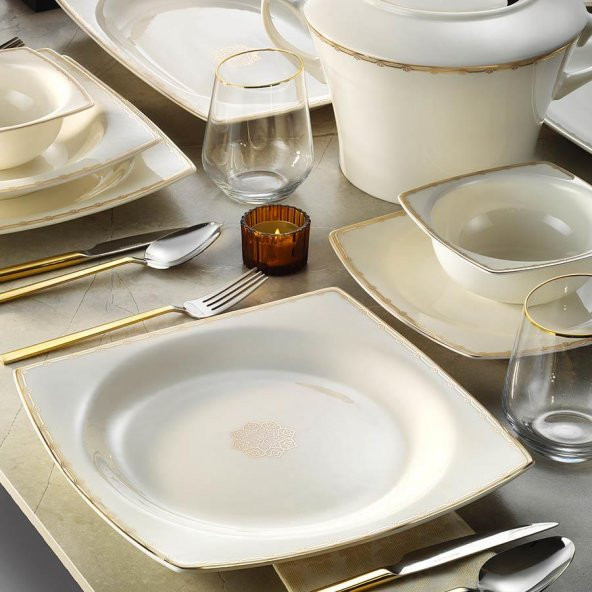 Kütahya Porselen Bone Mare 62 Parça 1139721 Desenli Yemek Takımı ürün görseli 1