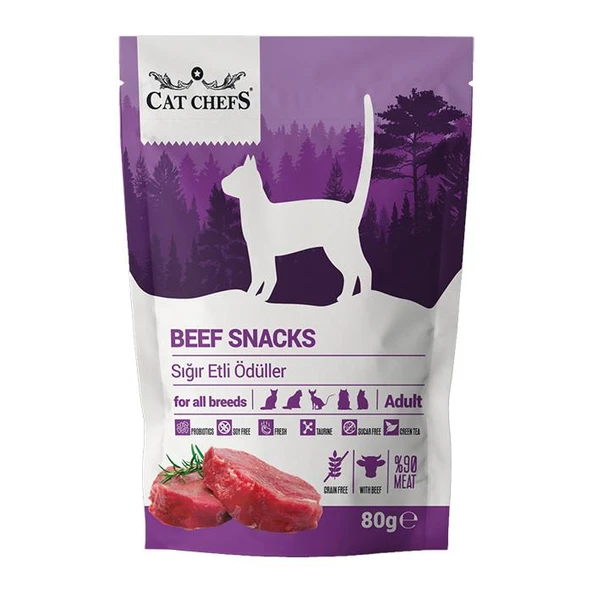 Cat Chefs Beef Snacks 80 gr (Sığır Etli Kedi Ödülü) ürün görseli 1
