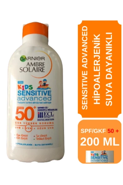 Garnier Ambre Solaire Sensitive Advanced Çocuk Hipoalerjenik Güneş Koruyucu spf/gkf 50+ 200 ML ürün görseli 1