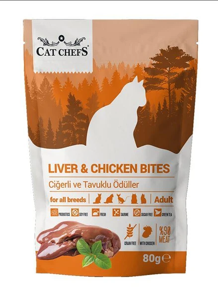 Cat Chefs Liver Chicken 80 gr (Ciğerli ve Tavuk Etli) ürün görseli 1