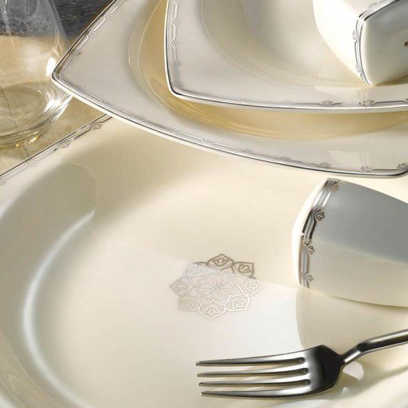 Kütahya Porselen Bone Mare 62 Parça 1139720 Desenli Yemek Takımı ürün görseli 1