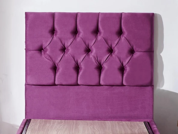 Niron Purple Tek Kişilik Yatak Başlığı - 100 cm Mor Kumaş Başlık - Baza ve Karyola Başlığı ürün görseli 1
