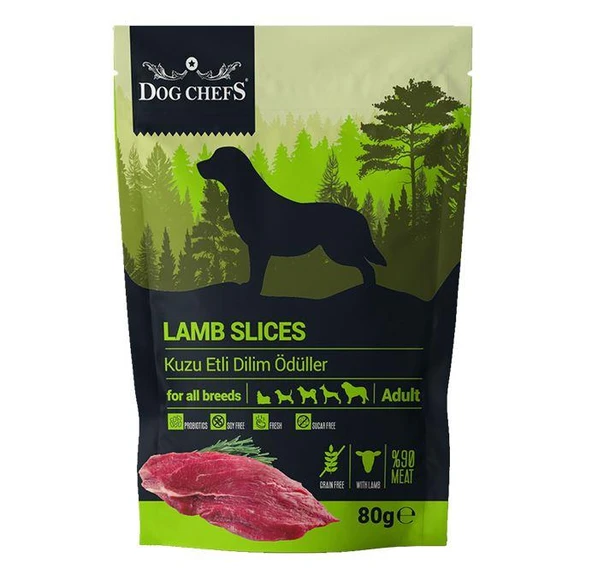 Dog Chefs Lamb Slices 80 gr (Kuzu Etli Dilim Köpek Ödülü) ürün görseli 1