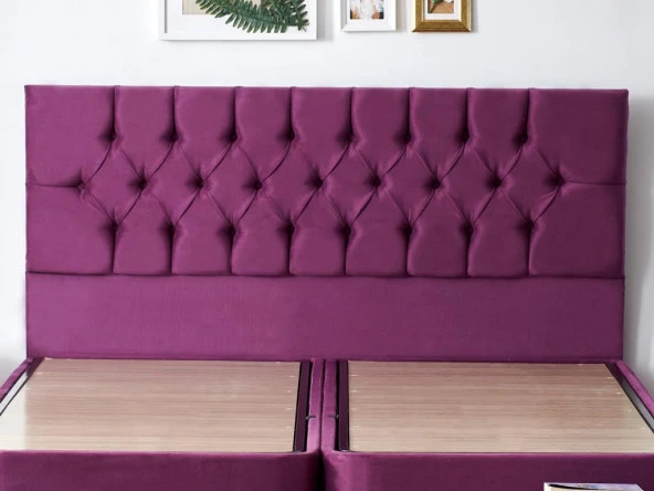 Niron Purple Çift Kişilik Yatak Başlığı - 140 cm Mor Kumaş Başlık - Baza ve Karyola Başlığı ürün görseli 1