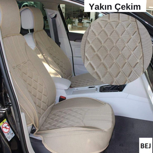 Oto Koltuk Minderi Full Set Takım - Bej Renk Takmatik Pratik ürün görseli 1