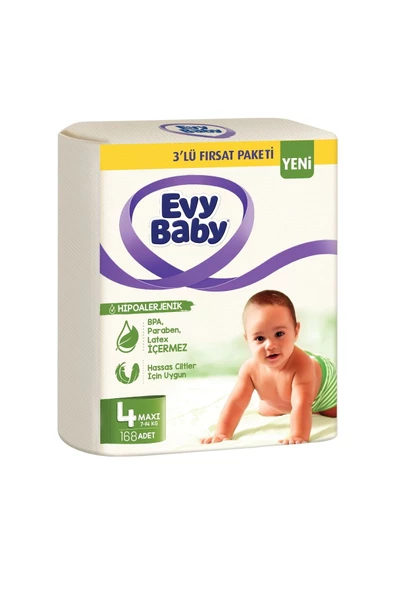 Evy Baby Bebek Bezi 3'lü Fırsat Paketi 4 Numara 168 Adet ürün görseli 1