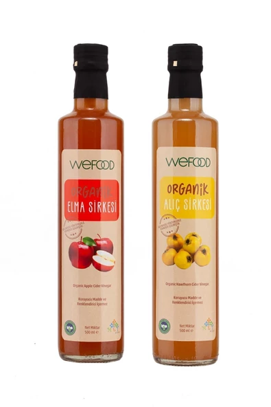 Wefood Organik Alıç Sirkesi 500 Ml + Organik Elma Sirkesi 500 Ml ürün görseli 1