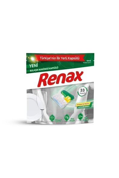 RENAX Bulaşık Makina Kapsülü (TABLETİ) 33'lü Yerli Ürün ürün görseli 1