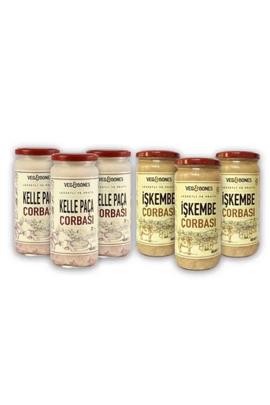 Veg&Bones 3 Işkembe Ve 3 Kelle Paça Çorbası Avantajlı Paket 6 Adet ürün görseli 1