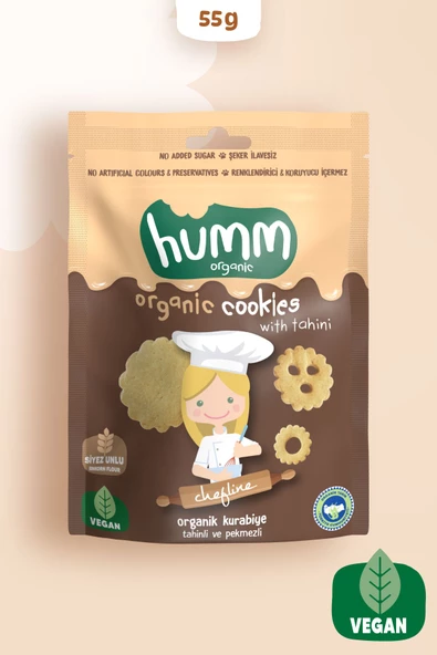 Humm Organic Organik Vegan Tahinli Ve Pekmezli Kurabiye - 55g ürün görseli 1