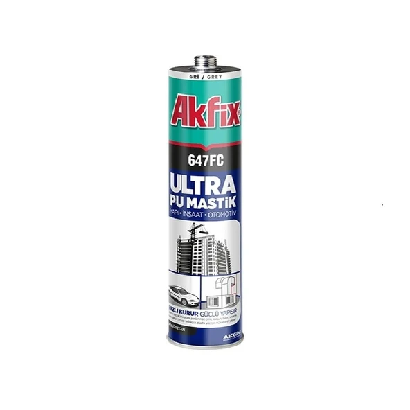 Akfix Pu Mastik P647FC Ultra Gri 280ml ürün görseli 1
